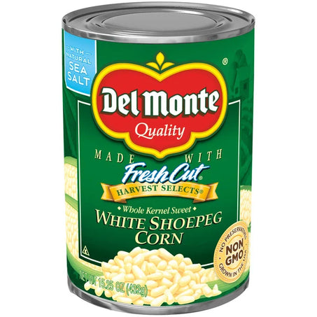 Del Monte White Shoepeg Corn, Whole Kernel Sweet, Sea Salt 15.25 oz