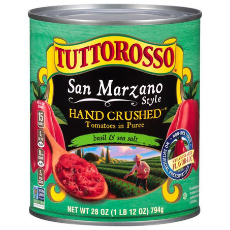 Tuttorosso Tomatoes in Puree, Basil and Sea Salt, San Marzano Style 28 oz