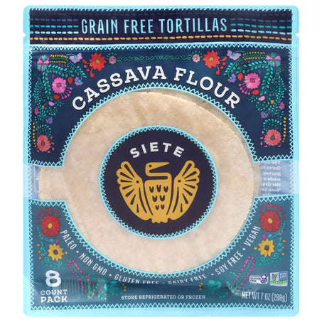 Siete Tortillas, Grain Free, Cassava Flour 8 ct