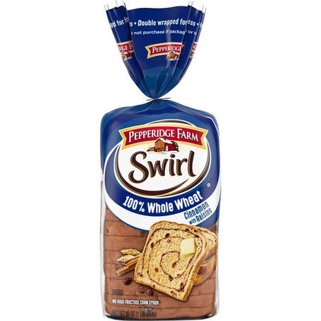 Pepperidge Farm 100% Whole Wheat Cinnamon with Raisins Swirl Bread