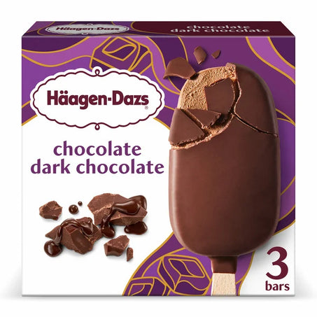 Haagen-Dazs Chocolate Dark Chocolate Ice Cream Snack Bars 3 x 3 fl oz