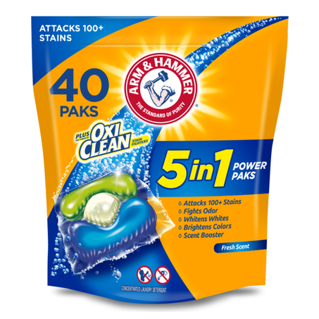 Arm & Hammer Plus Oxiclean 5-In-1 Power Paks 1.8 lb