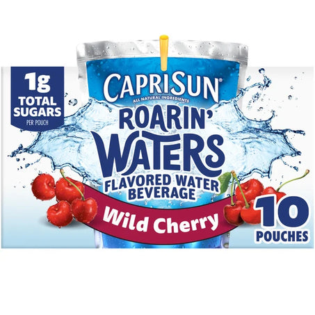 Capri Sun Wild Cherry Waterfall Naturally Flavored Kids Water Beverage Drink Pouches