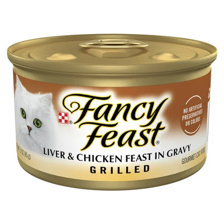Purina Fancy Feast Grilled Liver & Chicken Feast in Gravy Gourmet Cat Food, 3 oz