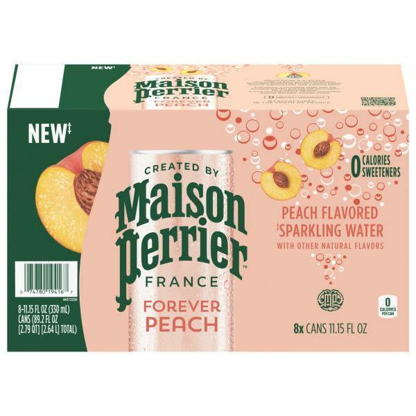 Maison Perrier Peach Flavored Sparkling Water 8 x 11.15 fl oz