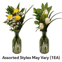 Triple Rose Buds With Vase 1 each