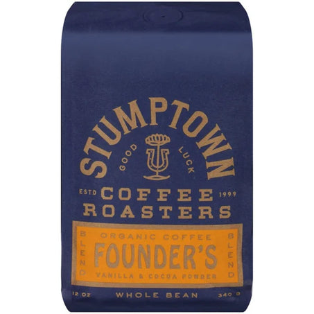 Stumptown Founders Blend, Organic Dark Roast Whole Bean Coffee, Bag 12 oz