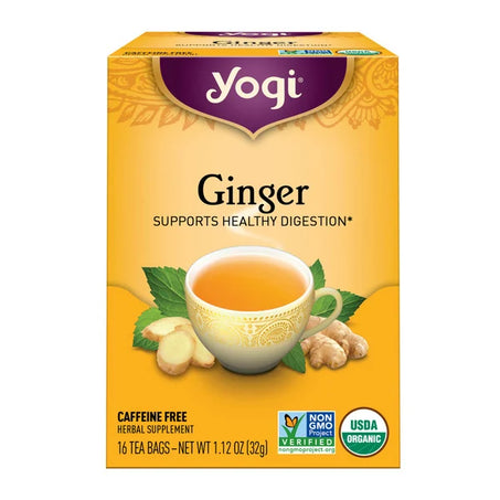 Yogi Tea Herbal Tea, Ginger, Supports Digestion, Caffeine Free 16 ct