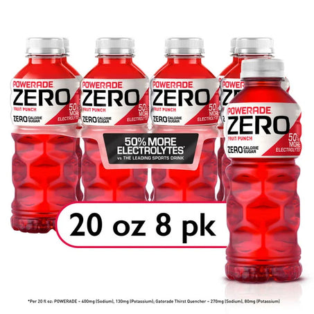 POWERADE Zero Fruit Punch Zero Sugar Sports Drink Bottles  • 8 x 20 oz