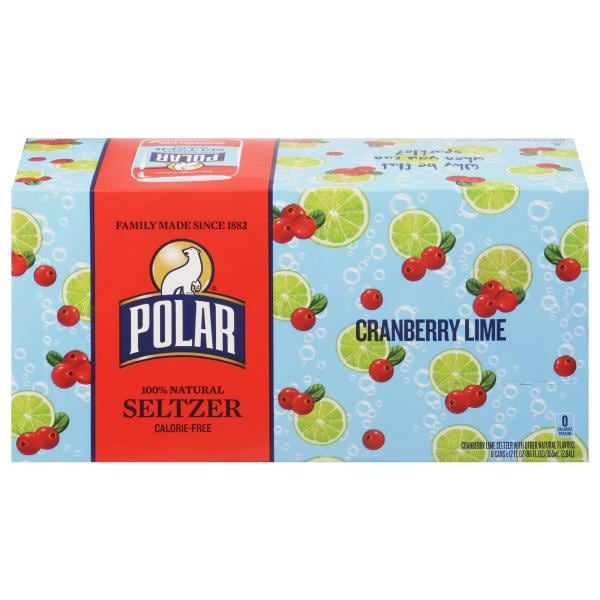 Polar Seltzer Cranberry Lime 8 x 12 fl oz