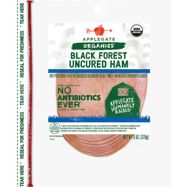 Applegate Organic Uncured Black Forest Ham Sliced 6 oz