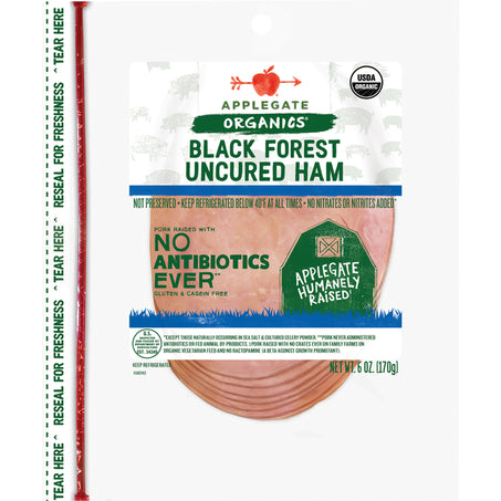 Applegate Organic Uncured Black Forest Ham Sliced 6 oz