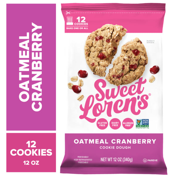 Sweet Loren's Oatmeal Cranberry Cookie Dough, Gluten Free & Vegan