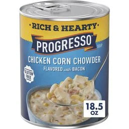 Progresso Rich & Hearty, Chicken Corn Chowder Canned Soup, Flavored With Bacon