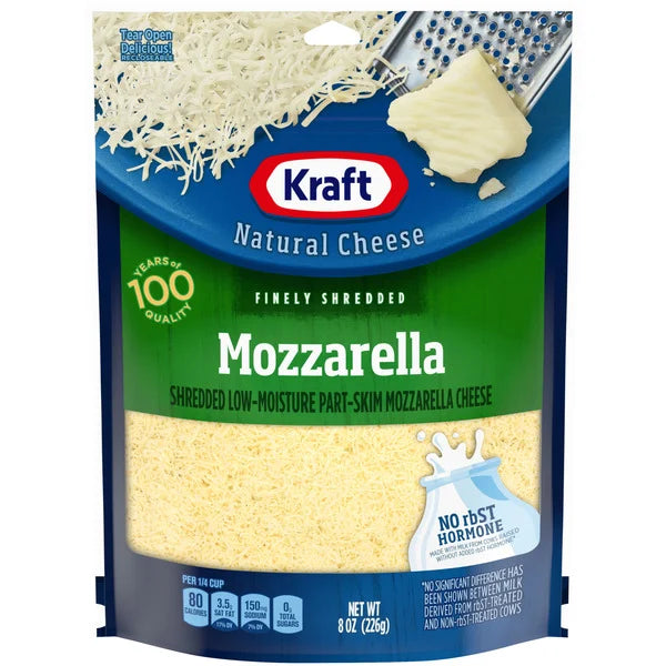 Kraft Mozzarella Finely Shredded Cheese 8 oz