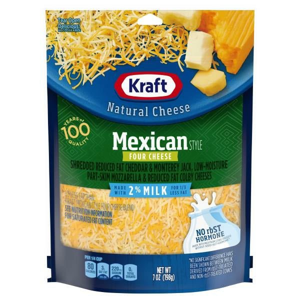 Kraft Shredded Cheese, Mexican Style Four Cheese 8 oz