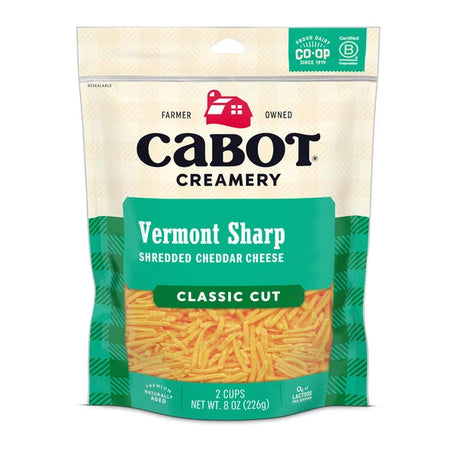 Cabot Sharp Yellow Shredded Cheddar Cheese 8 oz