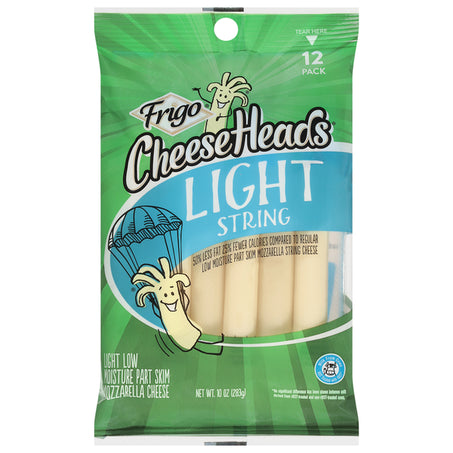 Frigo String Cheese, Mozzarella, Light, 12 Pack 10 oz