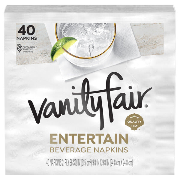 Vanity Fair Entertain Paper Napkins 40 ct