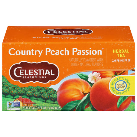 Celestial Seasonings Herbal Tea, Caffeine Free, Country Peach Passion, Tea Bags 20 ct