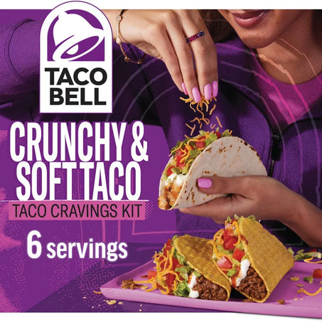 Taco Bell Taco Dinner Kit with Soft Tortillas, Crunchy Taco Shells, Mild Sauce & Seasoning