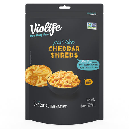 Violife Just Like Cheddar Shreds Shredded Cheese, Dairy-Free Vegan 8 oz