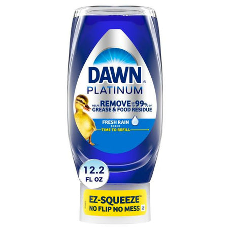Dawn EZ-Squeeze Platinum Dishwashing Liquid Dish Soap, Refreshing Rain Scent 12.2 fl oz