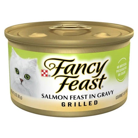 Purina Fancy Feast Grilled Salmon Feast in Gravy Gourmet Cat Food, 3 oz