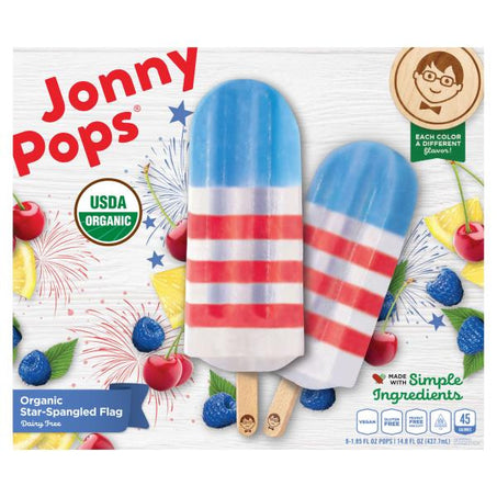 JonnyPops Pops, Dairy Free, Organic, Star-Spangled Flag