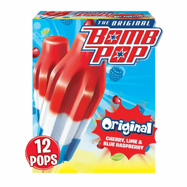 Bomb Pop Original Ice Pops 12 ct