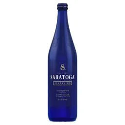 SARATOGA Sparkling Spring Water, Glass Water Bottle, 28 Oz