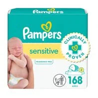 Pampers Baby Wipes Sensitive Perfume Free 2X Pop-Top Packs
