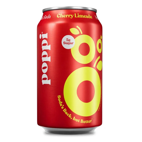 Poppi Prebiotic Soda, Cherry Limeade 12 fl oz