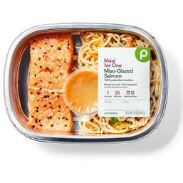 GreenWise Miso Glazed Salmon, With Green Onion & Yakisoba Noodles, Meal for One 1 each