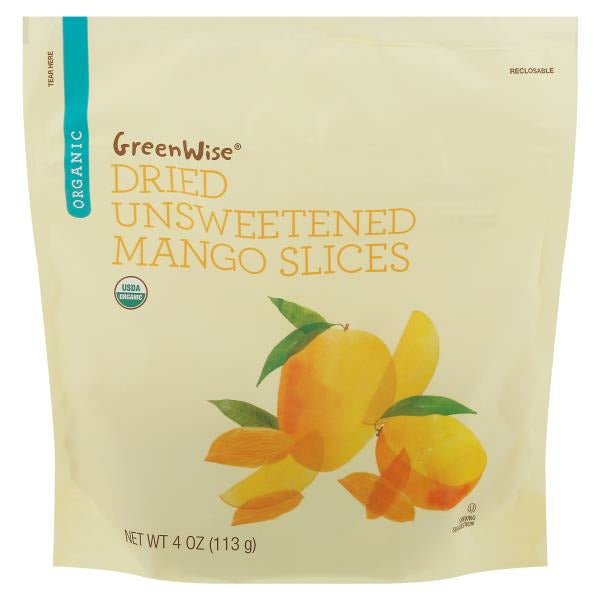 GreenWise Mango, Organic, Dried Unsweetened, Slices 4 oz