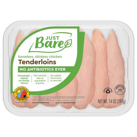 Just Bare Chicken Tenderloins, Boneless, Skinless