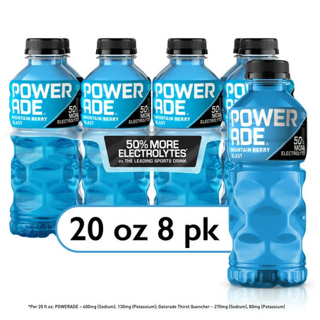 POWERADE Mountain Berry Blast Sports Drink Bottles  • 8 x 20 oz