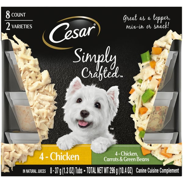 Cesar Simply Crafted Soft Wet Dog Food Meal Topper Variety Pack