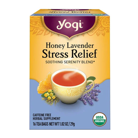 Yogi Tea Herbal Tea, Honey Lavender Stress Relief, Caffeine Free 16 ct