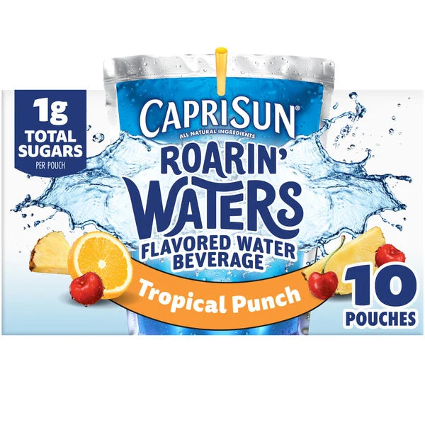 Capri Sun Tropical Tide Naturally Flavored Kids Water Beverage Drink Pouches