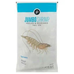Publix Shrimp, Peeled & Deveined, Tail On, Jumbo