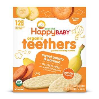 Happy Baby Organics Organics Organic Teethers Gluten Free Gentle Teething Wafers Sweet Potato & Banana
