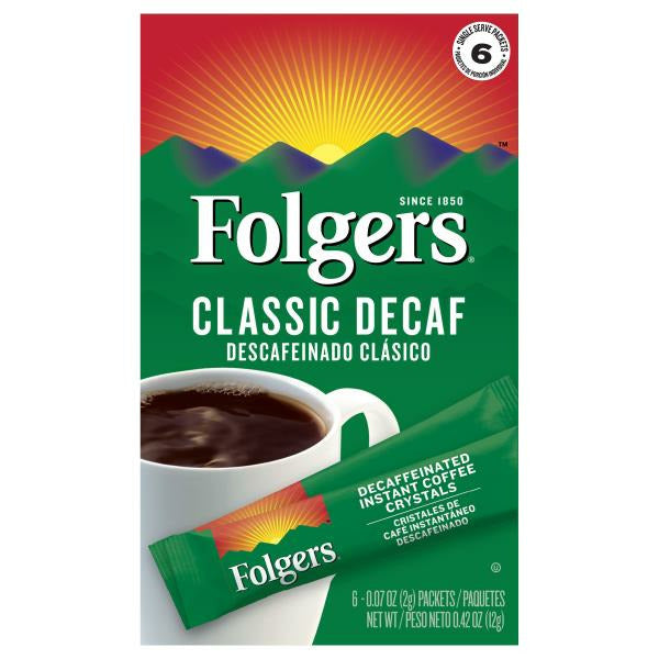 Folgers Instant Decaf  Coffee 6 ct