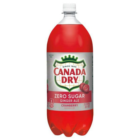 Canada Dry Zero Sugar Cranberry Ginger Ale Soda, 2 L