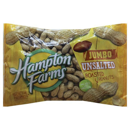Hampton Farms Peanuts, Roasted, Unsalted, Jumbo 24 oz