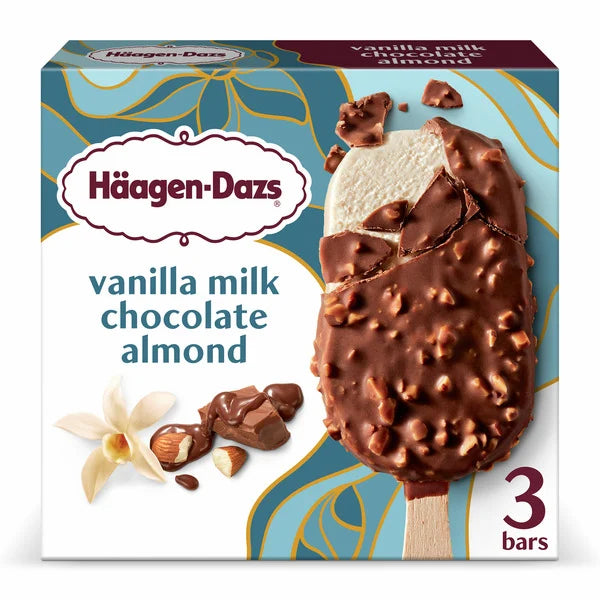 Haagen-Dazs Vanilla Milk Chocolate Almond Ice Cream Snack Bars 3 ct