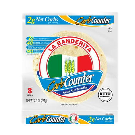 La Banderita Carb Counter Snack Size, 5.5" Flour Tortillas, Keto Certified 8 ct