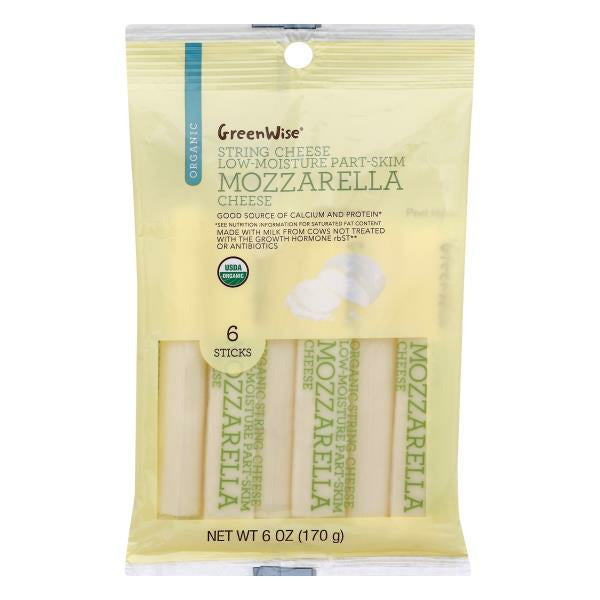 GreenWise String Cheese, Organic, Mozzarella, Part-Skim, Low-Moisture 8 ct