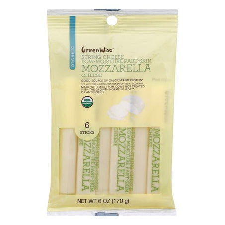GreenWise String Cheese, Organic, Mozzarella, Part-Skim, Low-Moisture 8 ct