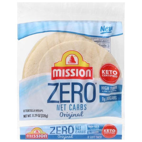 Mission Tortilla Wraps, Zero Net Carbs, Original 8 ct